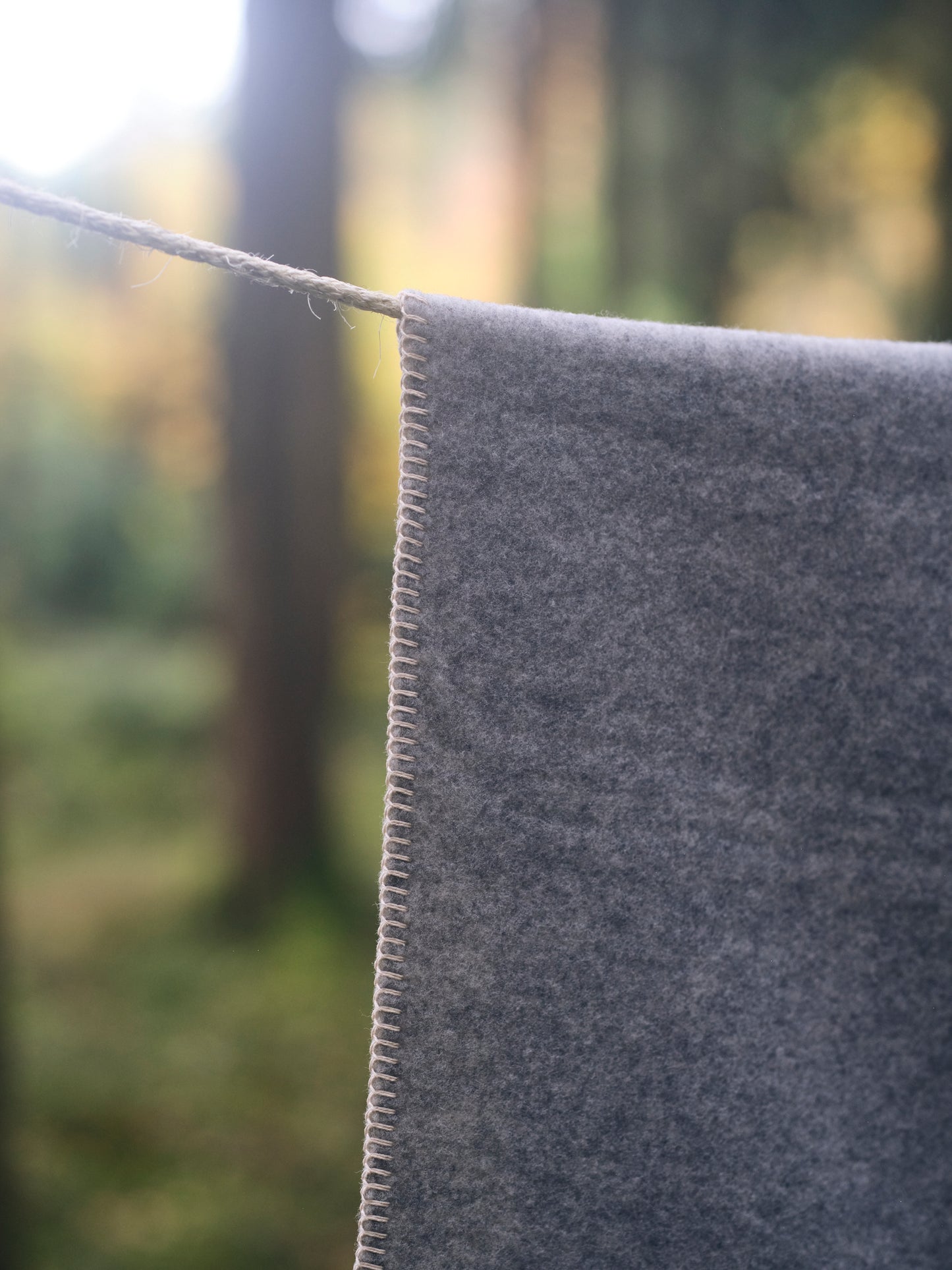 Merino Wolldecke Hellgrau-Natur