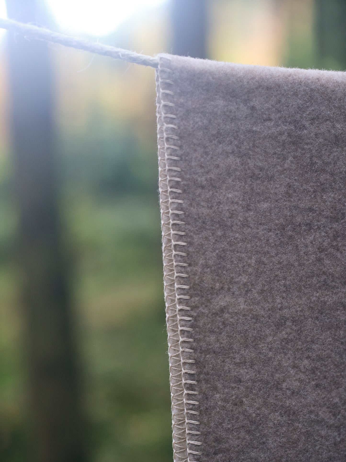 Merino Wolldecke Beige-Natur